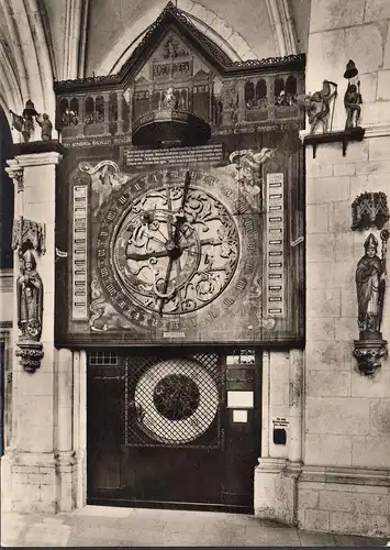 AK Münster, Die Astronomische Dom-Uhr, gelaufen 1964
