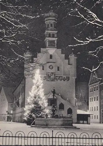 AK Kempten, Marktplatz, Brunnen, Weihnachten, gelaufen 1969