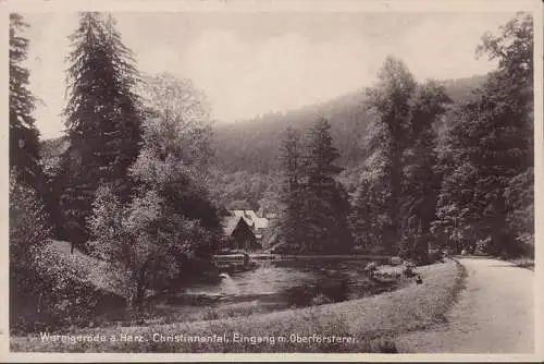 AK Wernigerode, Christianental, Eingang Oberförsterei, gelaufen 1929