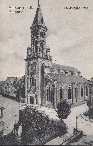 AK Mülhausen, St. Josephskirche, gelaufen 1911