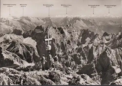 AK Garmisch, Zugspitze, alpinisme, vue depuis la station de sommet, incurvée