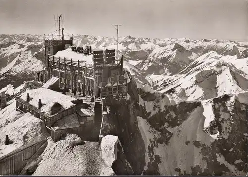 AK Garmisch, Zugspitz-Westgipfel mit Münchner Haus, ungelaufen