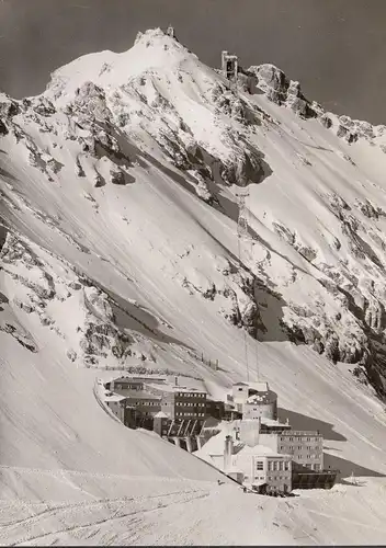 AK Garmisch, Schneefernerhaus mit Gipfelbahn und Gipfelstation, ungelaufen