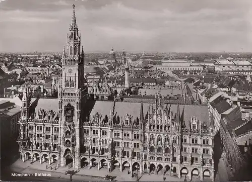 AK München, Rathaus, gelaufen 1957