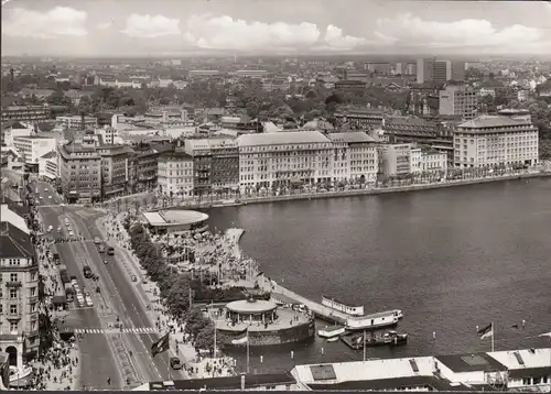 AK Hamburg, Jungfernstieg, Binnen- und Außenalster, gelaufen 1969