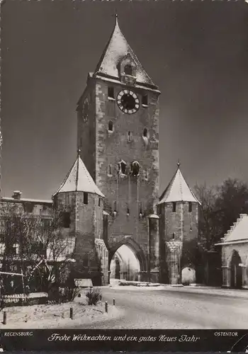 AK Regensburg, Ostentor, Frohe Weihnachten, gelaufen