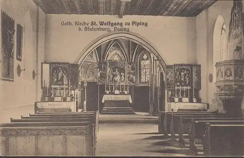AK München, Pasing, Gothische Kirche, St. Wolfgang zu Piping, Altar, ungelaufen