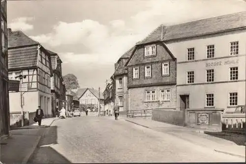 AK Dingelstädt, Karl Marx Straße, Straßenansicht, Große Mühle, gelaufen