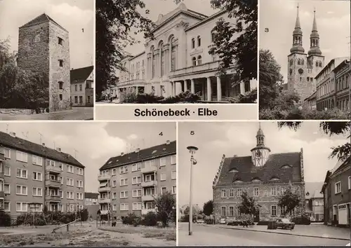 AK Schönebeck, Pfännerturm, Sanatorium, Neubauten, Museum, ungelaufen