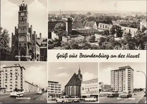 AK Brandenburg, Hôtel de ville, Friendenstraße, HO Warenhaus, Brielower Strasse, inachevé