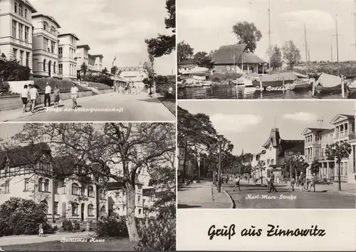 AK Zinnowitz, Am Boddan, Baltisches Haus, Karl-Marx-Straße, gelaufen 1973