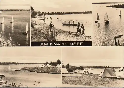 AK Lohsa, Au lac de Knappen, Vues de plage, tentes, bateaux, couru 1969