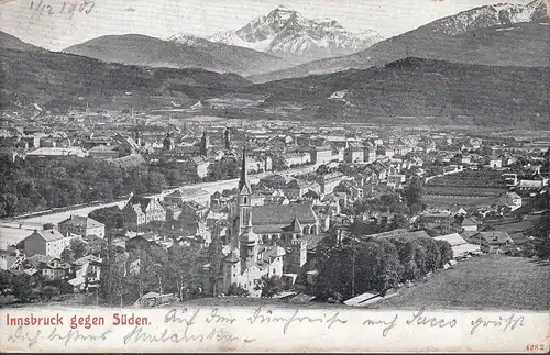 AK Innsbruck gegen Süden, gelaufen 1899