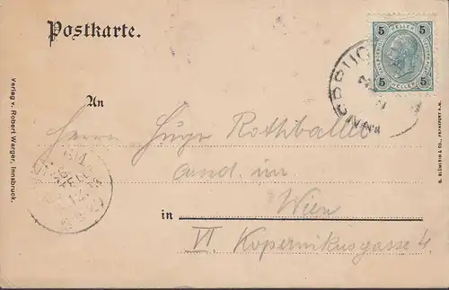 AK Innsbruck vers le sud, couru en 1899