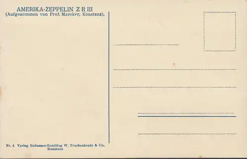AK Zeppelin LZ 126, ZR 3,  In der Luft, Foto-AK, Prof. Maerker, ungelaufen