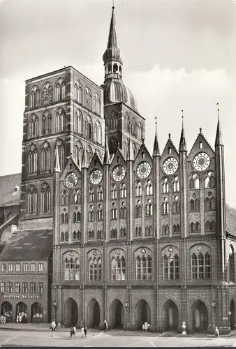 AK Stralsund, Hôtel de ville sur le marché ancien, Agence de voyages allemande, inachevée