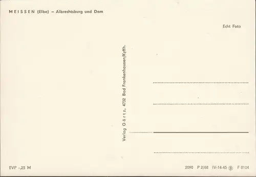 AK Meissen, Albrechtsburg und Dom, ungelaufen