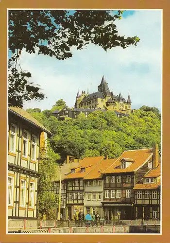 AK Wernigerode, Beau coin, Musée féodal, Château, incurvé