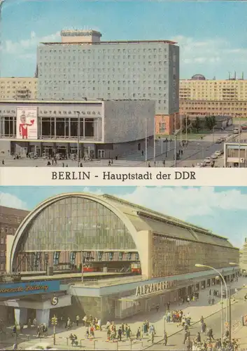 AK Berlin, Alexanderplatz, Hotel Berolina, Kino, Bahnhof, gelaufen