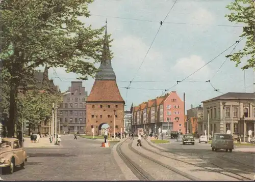 AK Rostock, Steintor, Straßenbahn, gelaufen 1965