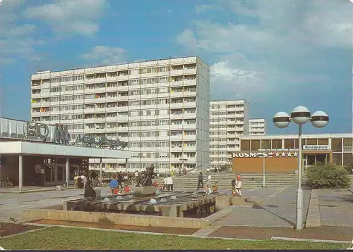 AK Magdeburg, HO Kaufhalle, Kosmos Restaurant, Wohnblock, ungelaufen