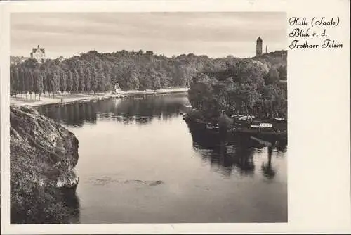 AK Halle (Saale), Blick von den Trothaer Felsen, ungelaufen