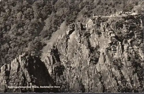 AK Bodetal, Roßtrappfelsen, Berghotel Rosstrappe, ungelaufen- datiert 1958