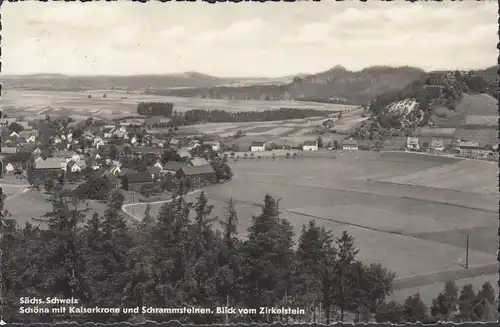 AK Schöna, Kaiserkrone, Schrammsteine, gelaufen 1966