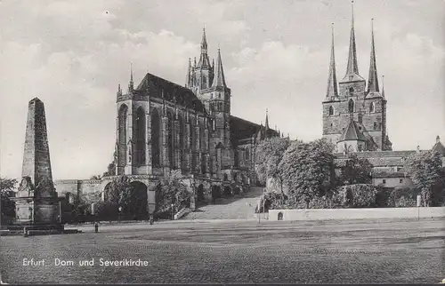 AK Erfurt, Dom, Severikirche, Denkmal, gelaufen 1960