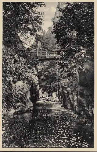 AK Thale, pont du diable sur la baie de Bodekauf, Dr. Mi. n° 571, couru en 1935