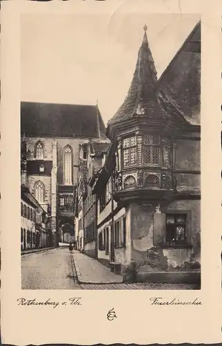 AK Rothenburg o.d. Tauber, Feuleinserker, couru en 1933