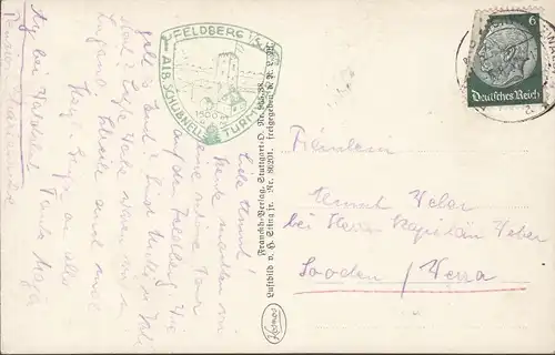 AK Feldberg und Feldsee, Fliegeraufnahme, gelaufen 1937