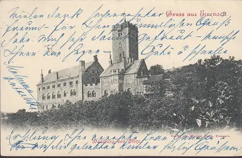 AK Gruss de Eisenach, Wartburg d'Est, couru en 1902