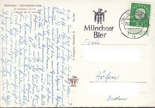 AK Munich, Michèle, magasins, couru 1961