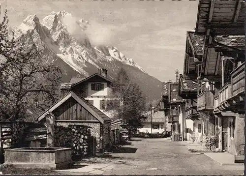 AK Garmisch-Partenkirchen, route de printemps avec Zugspitze, courue en 1963