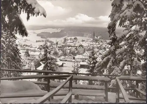 AK Bischofsgrün, Stadtansicht im Winter, gelaufen 1972