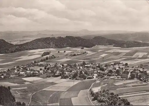 AK Papstdorf, Panoramaansicht, Blick vom Papststein, gelaufen 1963