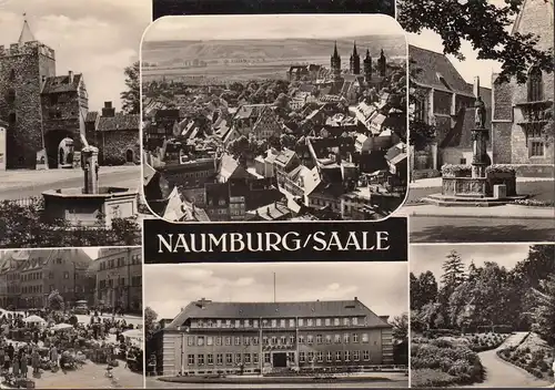 AK Naumburg, Postamt, Marientor, Bürgergarten, ungelaufen