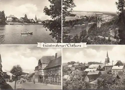 AK Güntersberge, Marktstraße, Gondelteich, Stadtansicht, gelaufen 1967