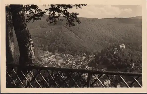 AK Schwarzburg, Blick vom Trippstein, gelaufen 1956