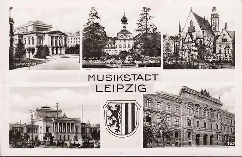 AK Leipzig, Gewandhaus, Thomaskirche, Konversatorium, ungelaufen
