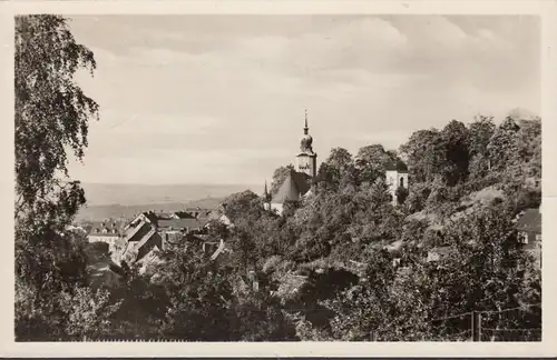 AK Hohenstein-Ernstthal, Stadtansicht, Kirche, gelaufen 1961