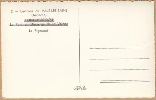 CPA Vals-les-Bains, Le Rigaudel, unsl.