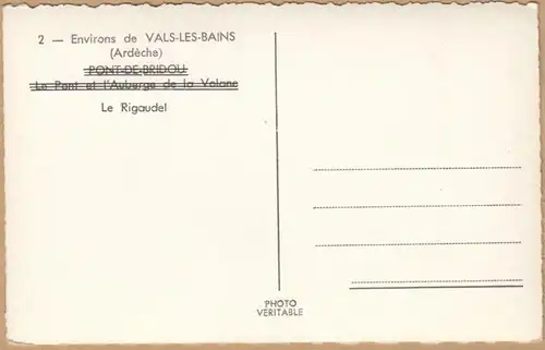 CPA Vals-les-bains, Le Rigaudel, ungel.