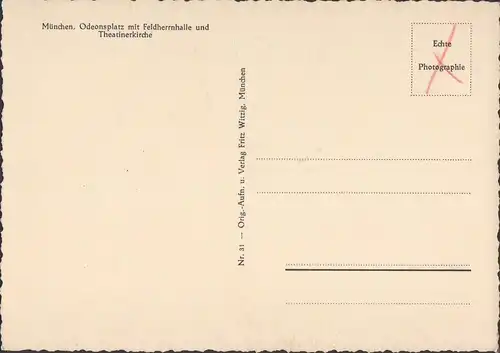 AK München, Odeonsplatz, Straßenbahn, Auto, ungelaufen