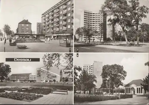 AK Dessau, Intim-Bar, Gaststätte, Teehäuschen, Hochhäuser, gelaufen 1977