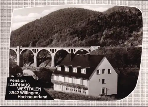 AK Willingen, Pension Landhaus, gelaufen 1973