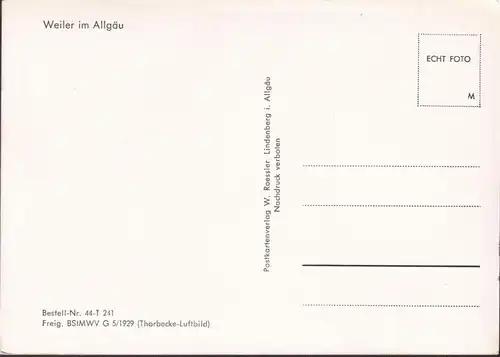 AK Weiler im Allgäu, Fliegeraufnahme im Winter, Stadtansicht, ungelaufen