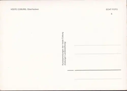 AK Coburg, Veste Coburg, ungelaufen