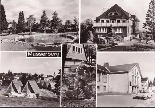 AK Masserberg, Kurpark, FDGB Erholungsheim, Werraquelle, gelaufen 1985